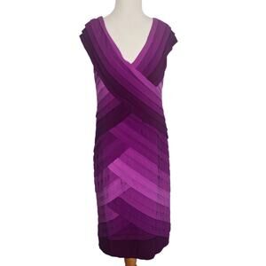 NWT Tadashi Shoji Women Vibrant Ombre Cocktail Dress Bandage Bold Chic Event XL
